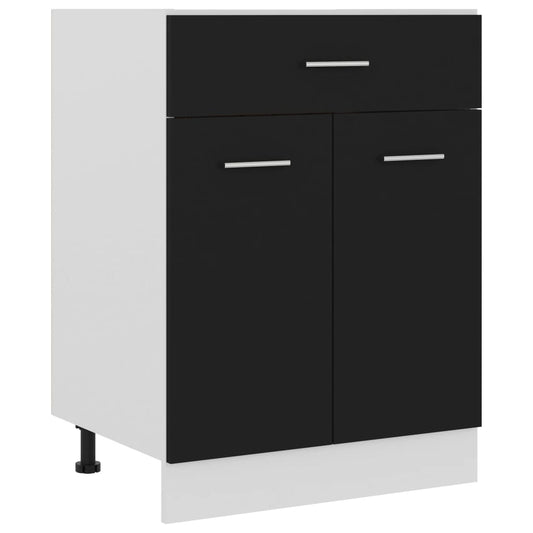 Drawer Bottom Cabinet Lyon Black 60x46x81.5 cm Engineered Wood