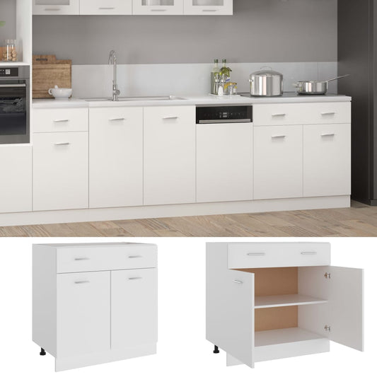 Drawer Bottom Cabinet Lyon White 80x46x81.5 cm Engineered Wood