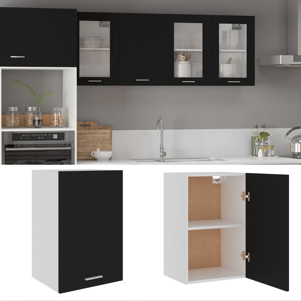 Hanging Cabinet Lyon Black 39.5x31x60 cm Engineered Wood