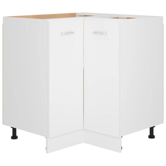 Corner Bottom Cabinet | White | Engineered Wood | Medium