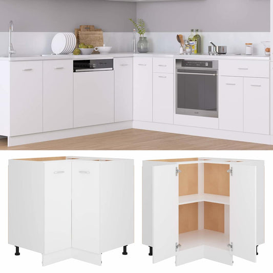 Corner Bottom Cabinet | White | Engineered Wood | Medium
