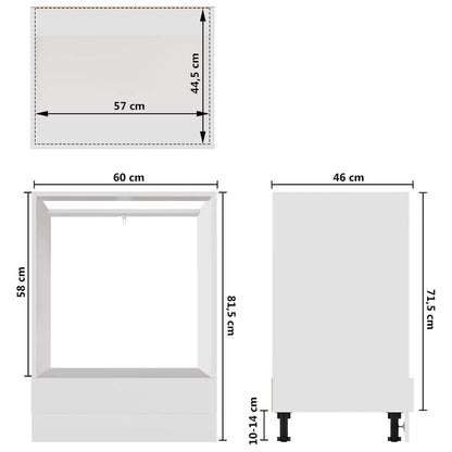 Oven Cabinet Lyon White 60x46x81.5 cm Engineered Wood