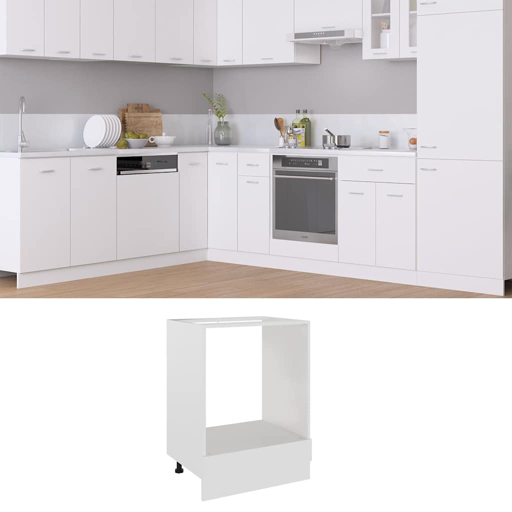 Oven Cabinet Lyon White 60x46x81.5 cm Engineered Wood