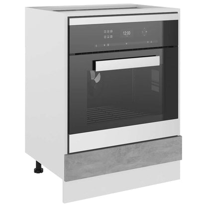Oven Cabinet Lyon Concrete Grey 60x46x81.5 cm Engineered Wood