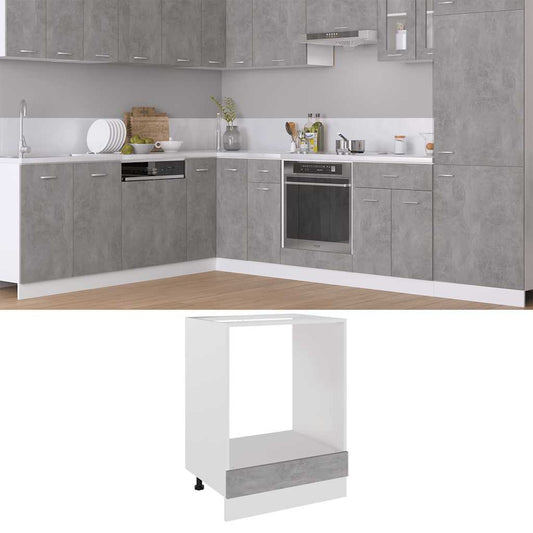 Oven Cabinet | Concrete Grey | Engineered Wood | Standard | Oven Cabinet