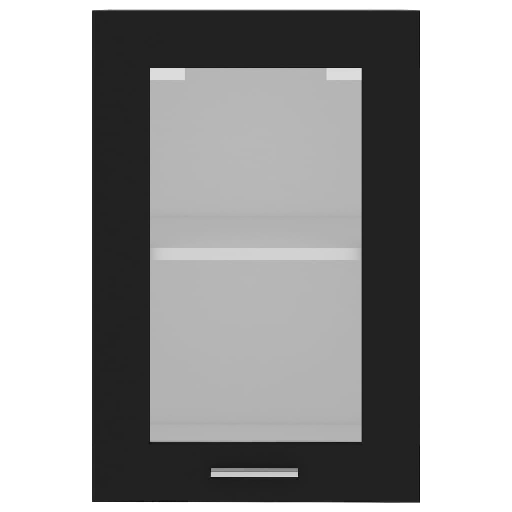 Hanging Glass Cabinet Lyon Black 40x31x60 cm Engineered Wood