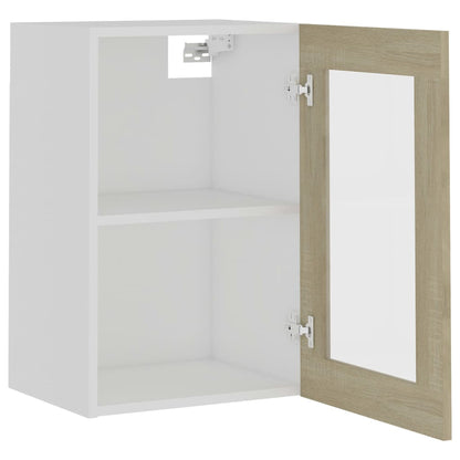 Hanging Glass Cabinet Lyon Sonoma Oak 40x31x60 cm Engineered Wood