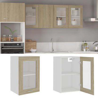 Hanging Glass Cabinet Lyon Sonoma Oak 40x31x60 cm Engineered Wood