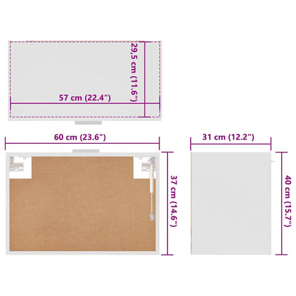 Hanging Cabinet Lyon White 60x31x40 cm Engineered Wood