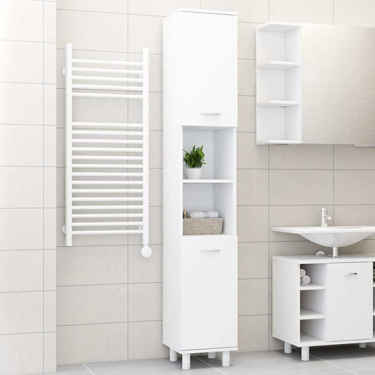 Bathroom Cabinet | White | Engineered wood | Tall and narrow