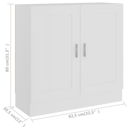 Book Cabinet White 82,5x30,5x80 cm Engineered Wood