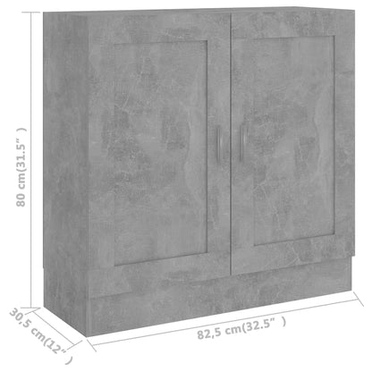 Book Cabinet Concrete Grey 82,5x30,5x80 cm Engineered Wood