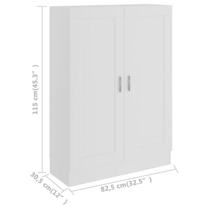 Book Cabinet White 82,5x30,5x115 cm Engineered Wood
