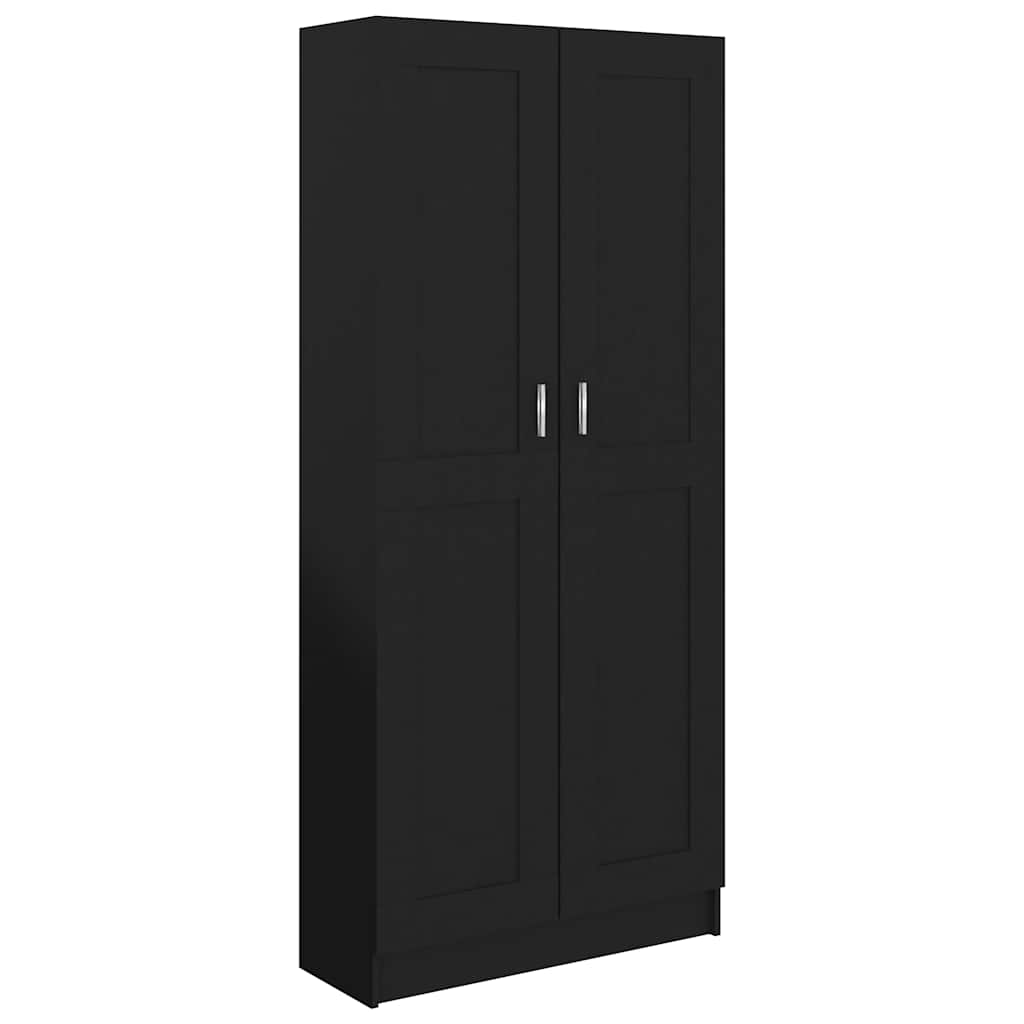 Book Cabinet Black 82,5x30,5x185,5 cm Engineered Wood