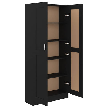 Book Cabinet Black 82,5x30,5x185,5 cm Engineered Wood