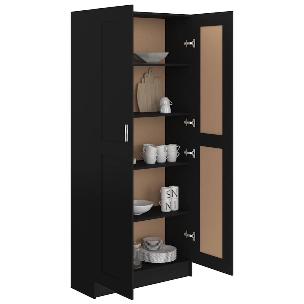 Book Cabinet Black 82,5x30,5x185,5 cm Engineered Wood