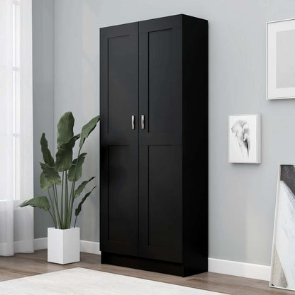 Book Cabinet Black 82,5x30,5x185,5 cm Engineered Wood
