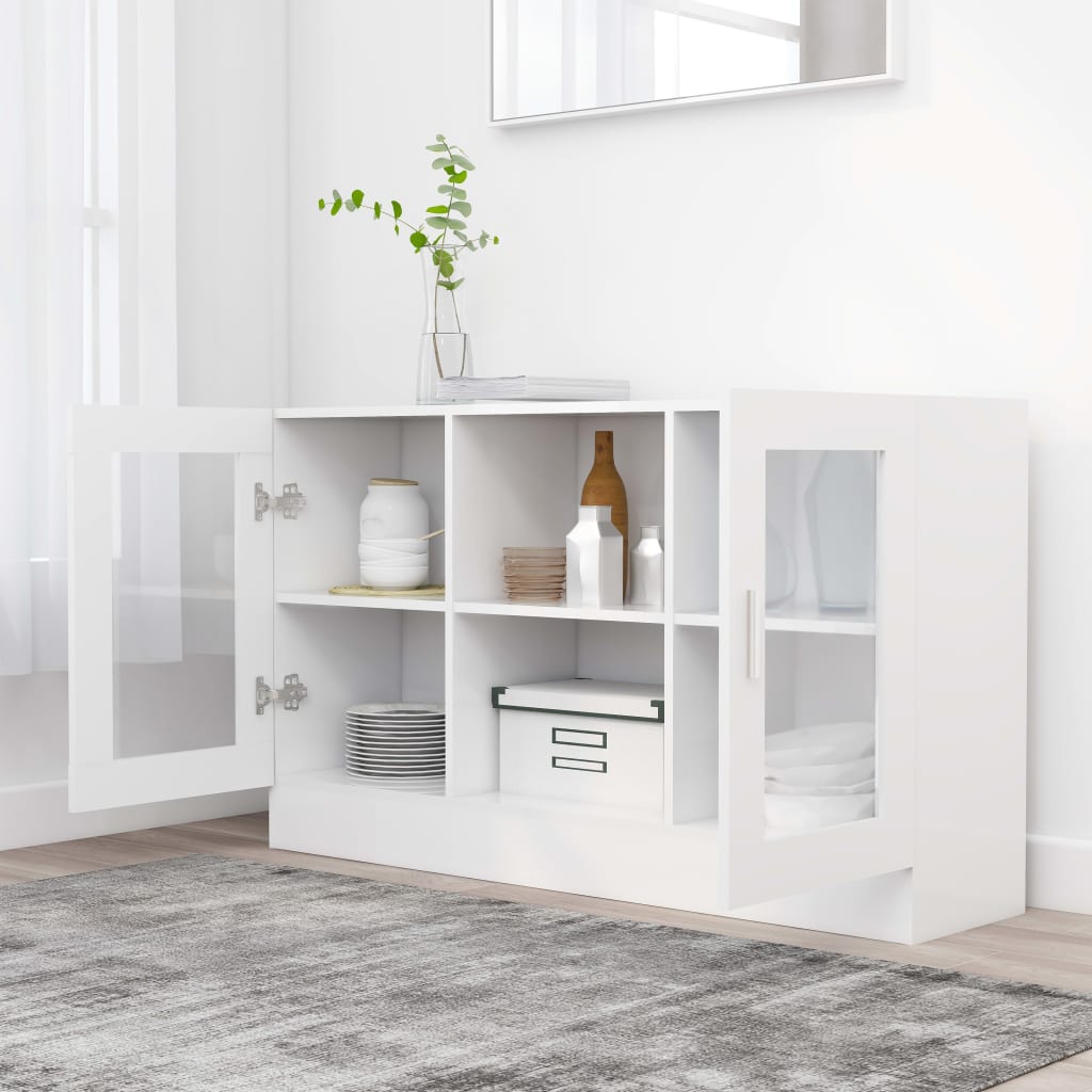 Vitrine Cabinet White 120x30,5x70 cm Engineered Wood