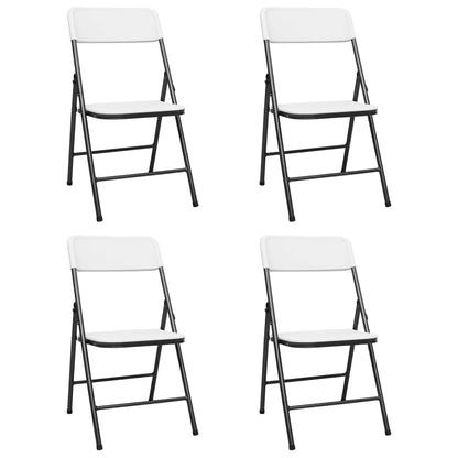 Folding Garden Chairs 4 pcs HDPE White