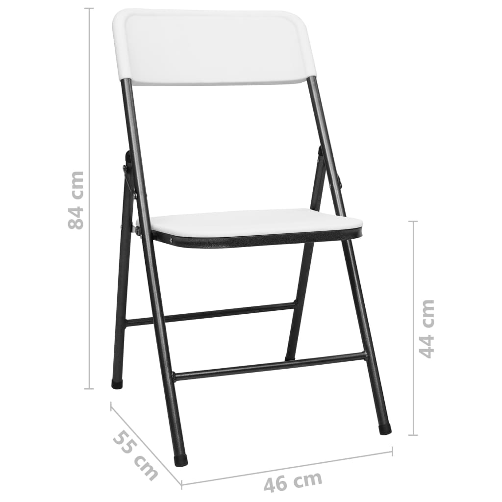 Folding Garden Chairs 4 pcs HDPE White