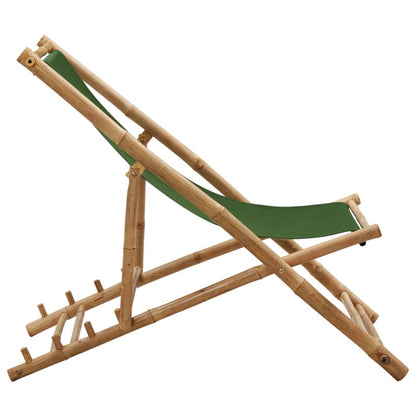 Beach Chair | Green | Bamboo and canvas | Perfect for adults | Foldable