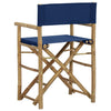 Folding Director's Chairs 2 pcs Blue Bamboo and Fabric
