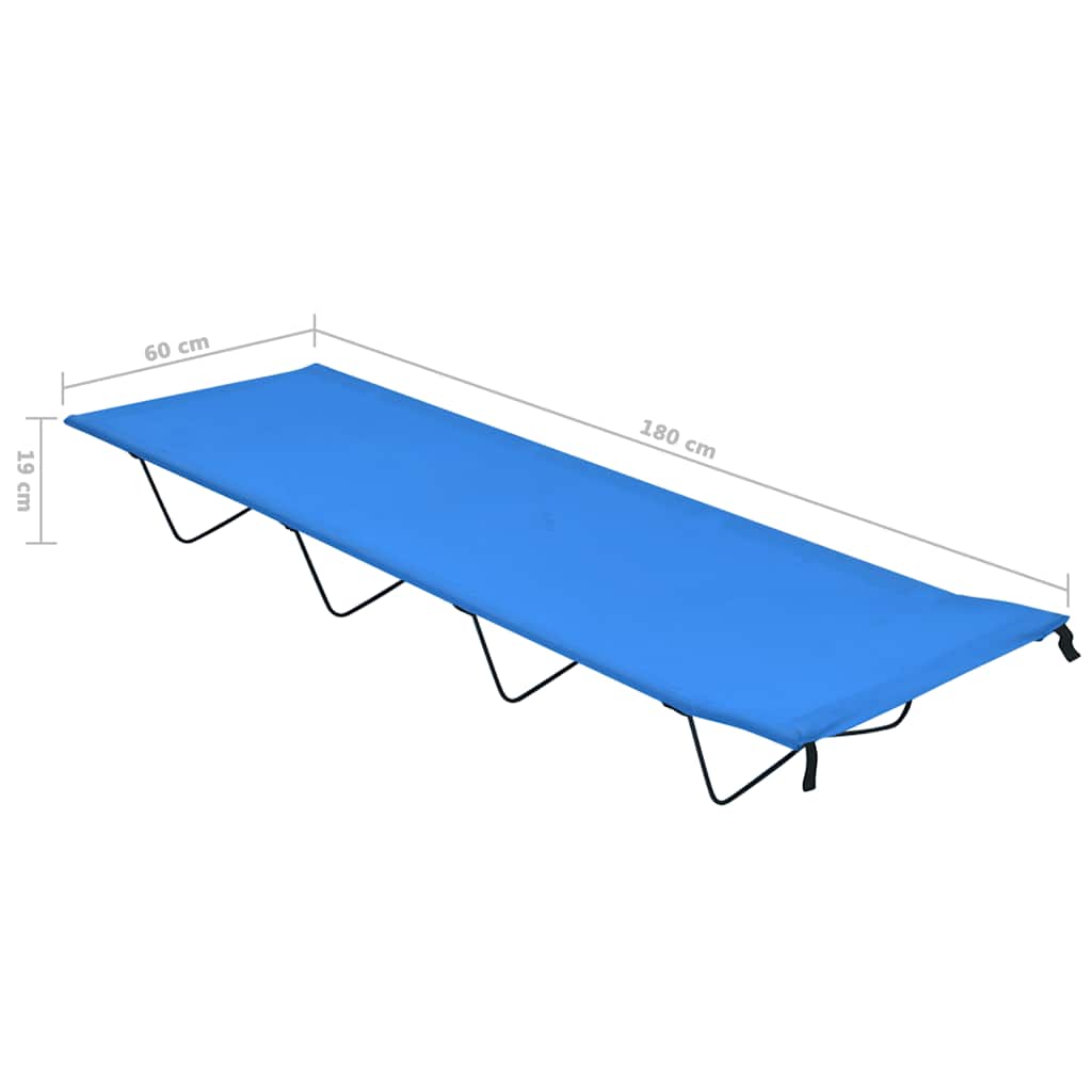 Camping Bed 180x60x19 cm Oxford Fabric and Steel Blue