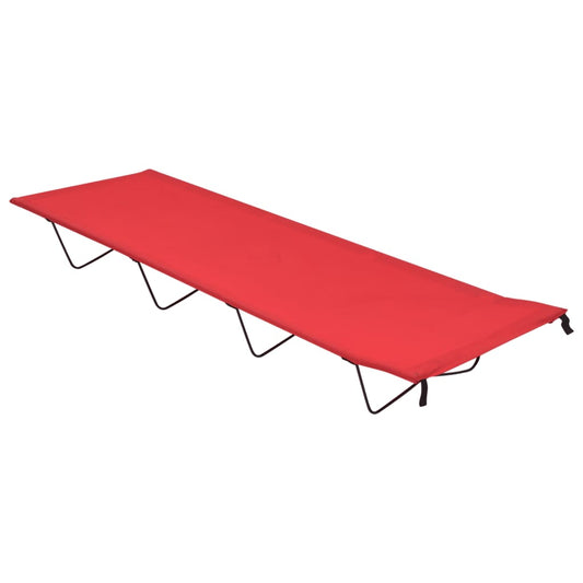 Camping Bed | Red | 600D Oxford fabric and steel | 180 cm x 60 cm