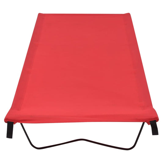 Camping Bed | Red | 600D Oxford fabric and steel | 180 cm x 60 cm