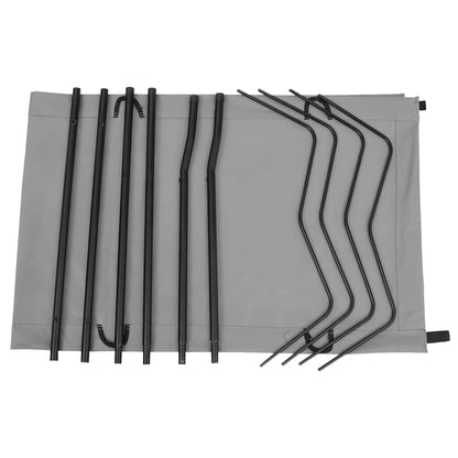 Camping Bed 180x60x19 cm Oxford Fabric and Steel Grey