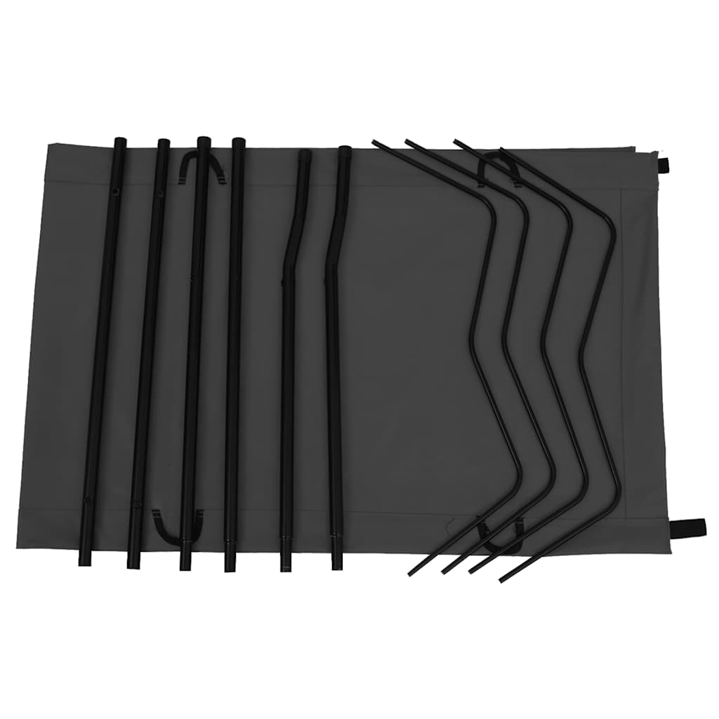 Camping Beds 2 pcs 180x60x19 cm Oxford Fabric and Steel Black
