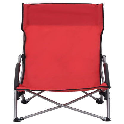 Beach Chair | Set of 2 | Red | Oxford fabric, steel | Medium | Folding