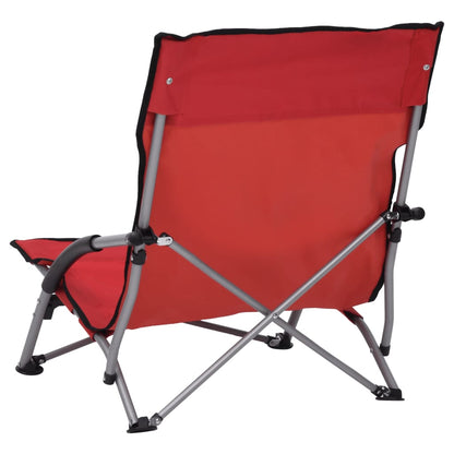 Beach Chair | Set of 2 | Red | Oxford fabric, steel | Medium | Folding