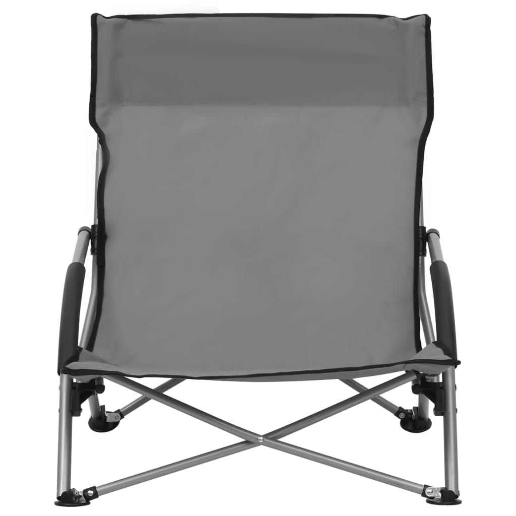 Beach Chair | Set of 2 | Grey | Oxford fabric, steel | Compact