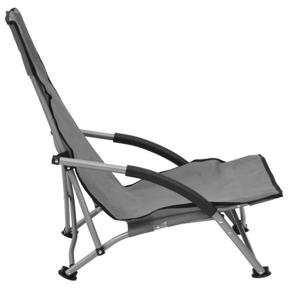 Beach Chair | Set of 2 | Grey | Oxford fabric, steel | Compact