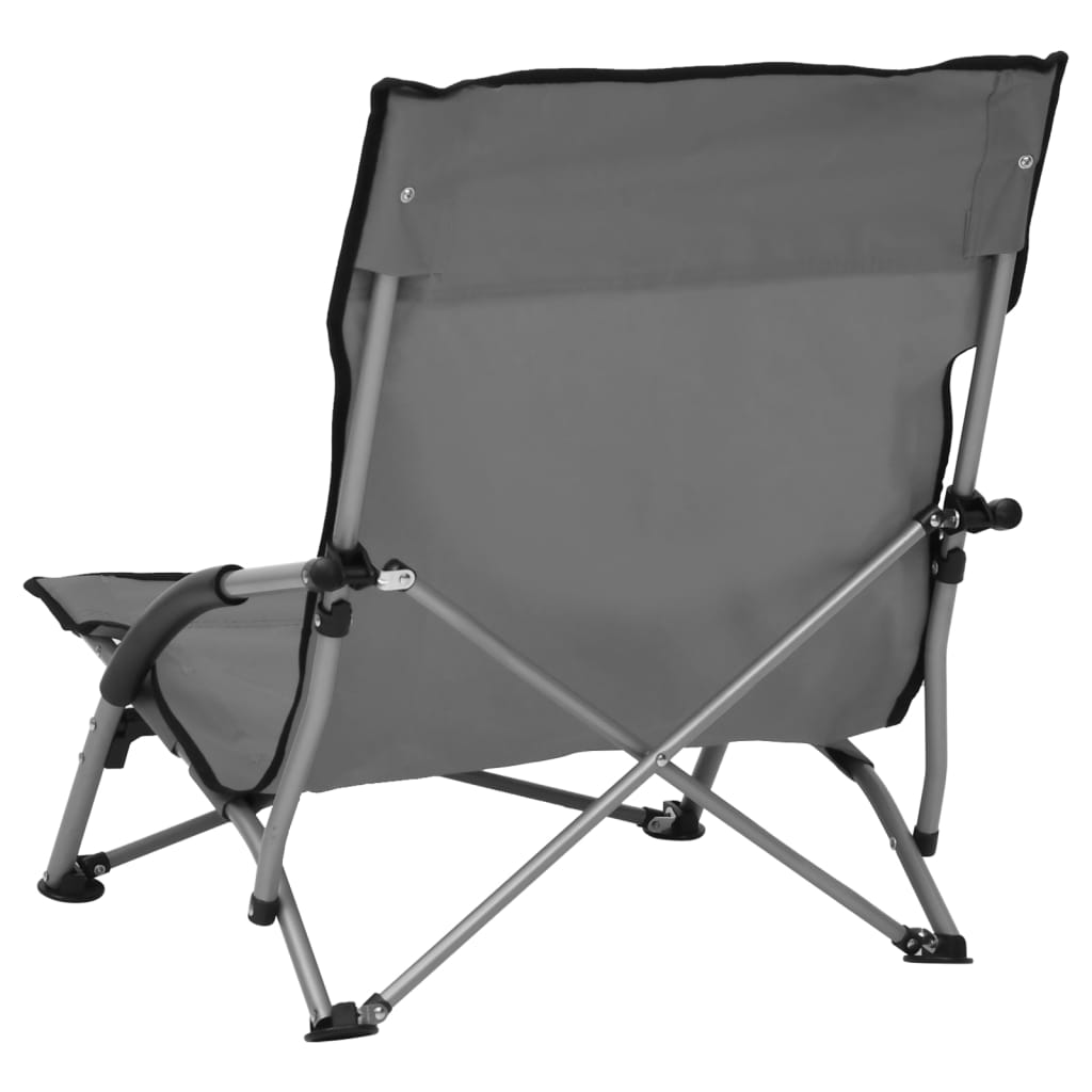 Beach Chair | Set of 2 | Grey | Oxford fabric, steel | Compact