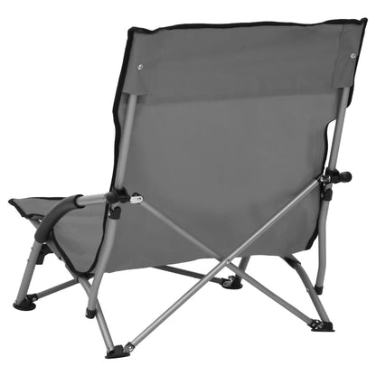 Beach Chair | Set of 2 | Grey | Oxford fabric, steel | Compact