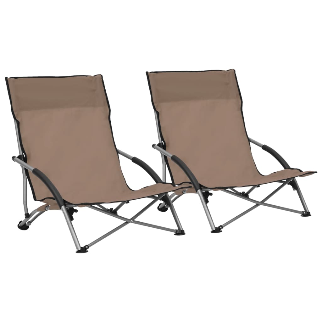 Beach Chair | Set of 2 | Taupe | Oxford fabric, Steel | Standard
