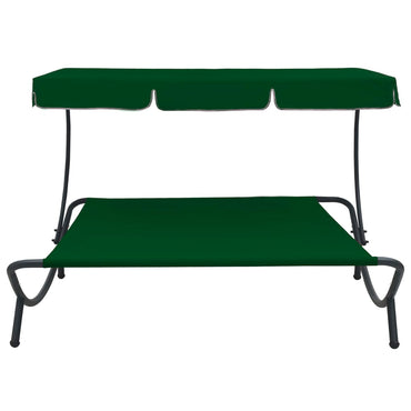 Outdoor Lounge Bed with Canopy Green