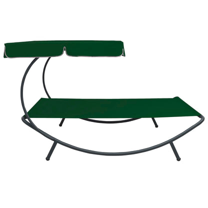 Outdoor Lounge Bed with Canopy Green