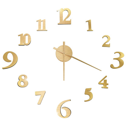 3d Wall Clock | Gold | Polyethylene | XXL | Wall mounting | 3D Wall Clock