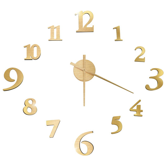 3d Wall Clock | Gold | Polyethylene | XXL | Wall mounting | 3D Wall Clock