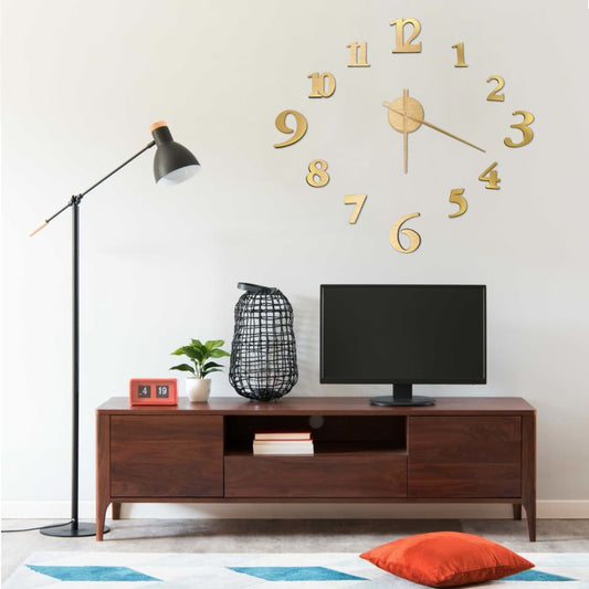 3d Wall Clock | Gold | Polyethylene | XXL | Wall mounting | 3D Wall Clock