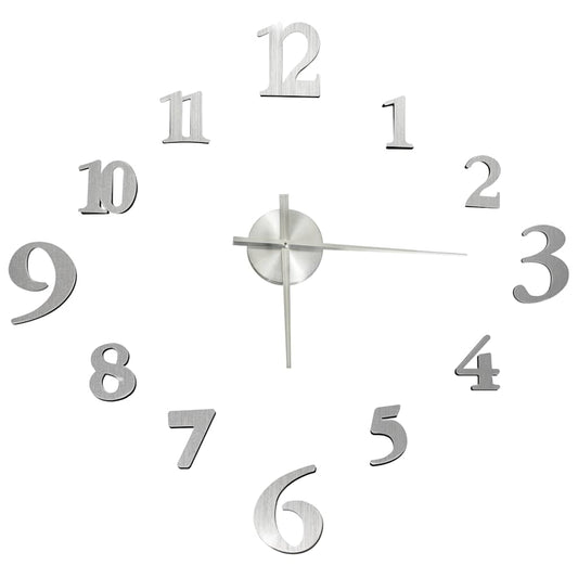 3d Wall Clock | Silver | EVA (ethylene-vinyl acetate) | Extra Large