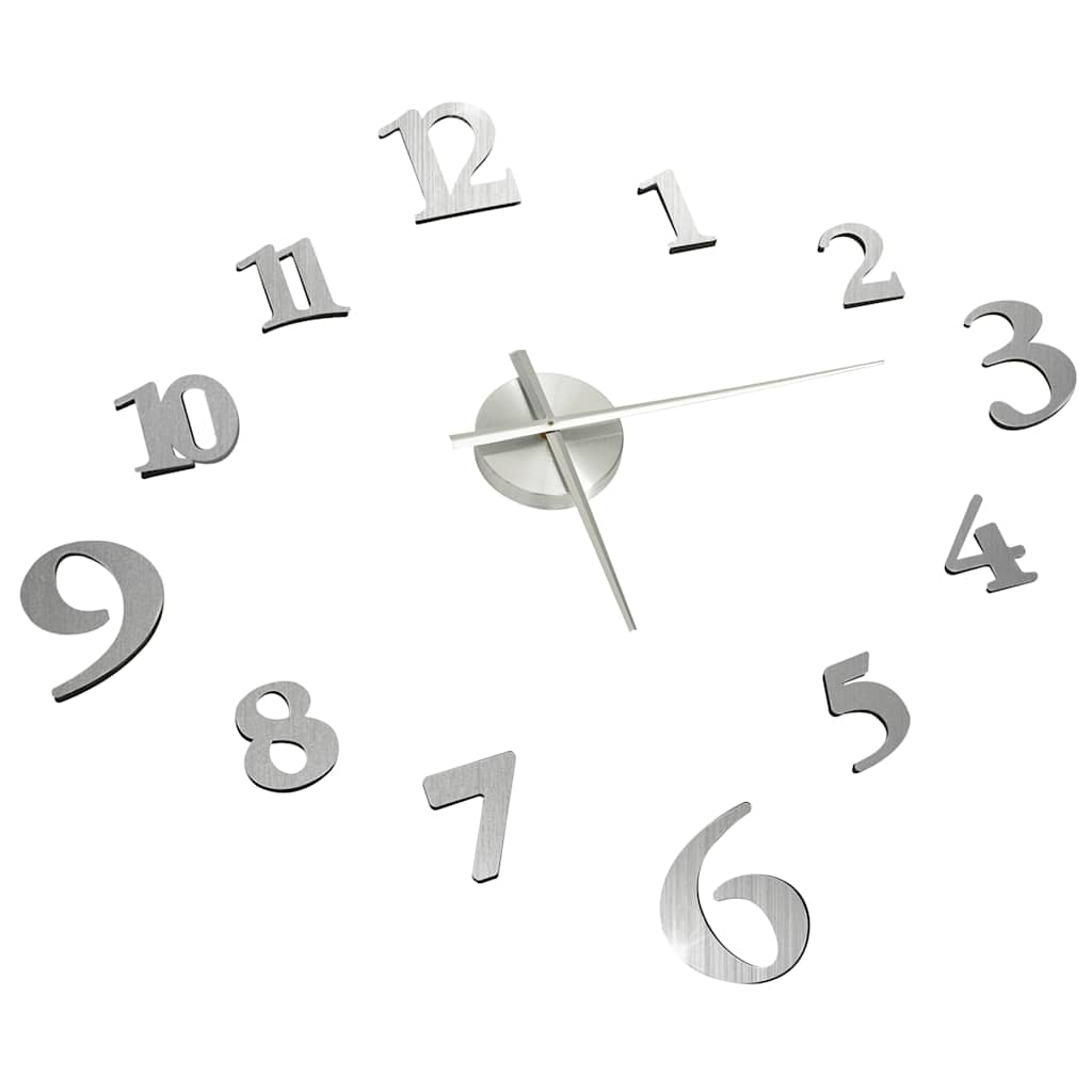 3d Wall Clock | Silver | EVA (ethylene-vinyl acetate) | Extra Large