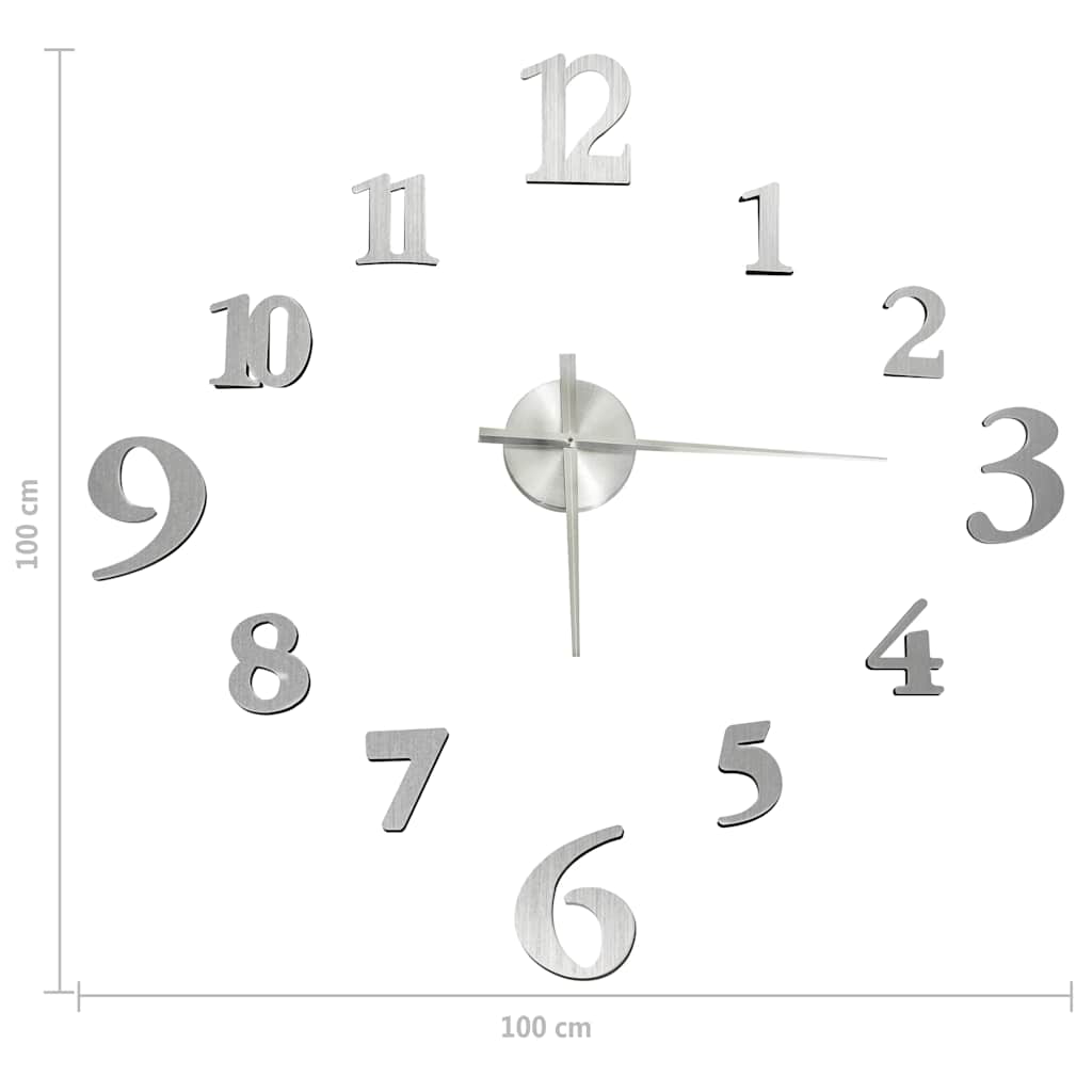 3d Wall Clock | Silver | EVA (ethylene-vinyl acetate) | Extra Large