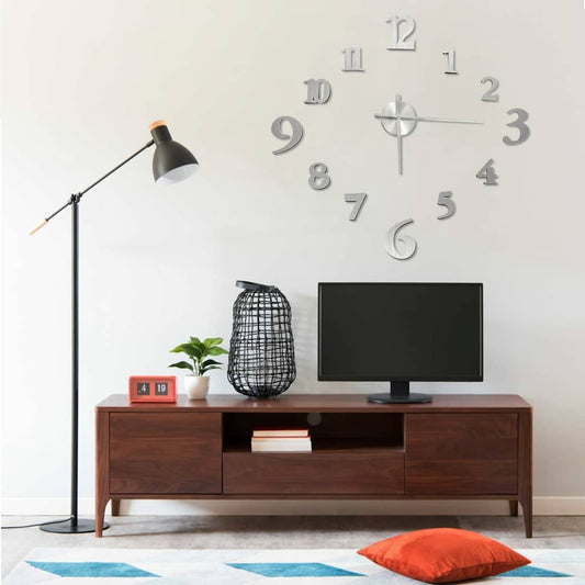 3d Wall Clock | Silver | EVA (ethylene-vinyl acetate) | Extra Large