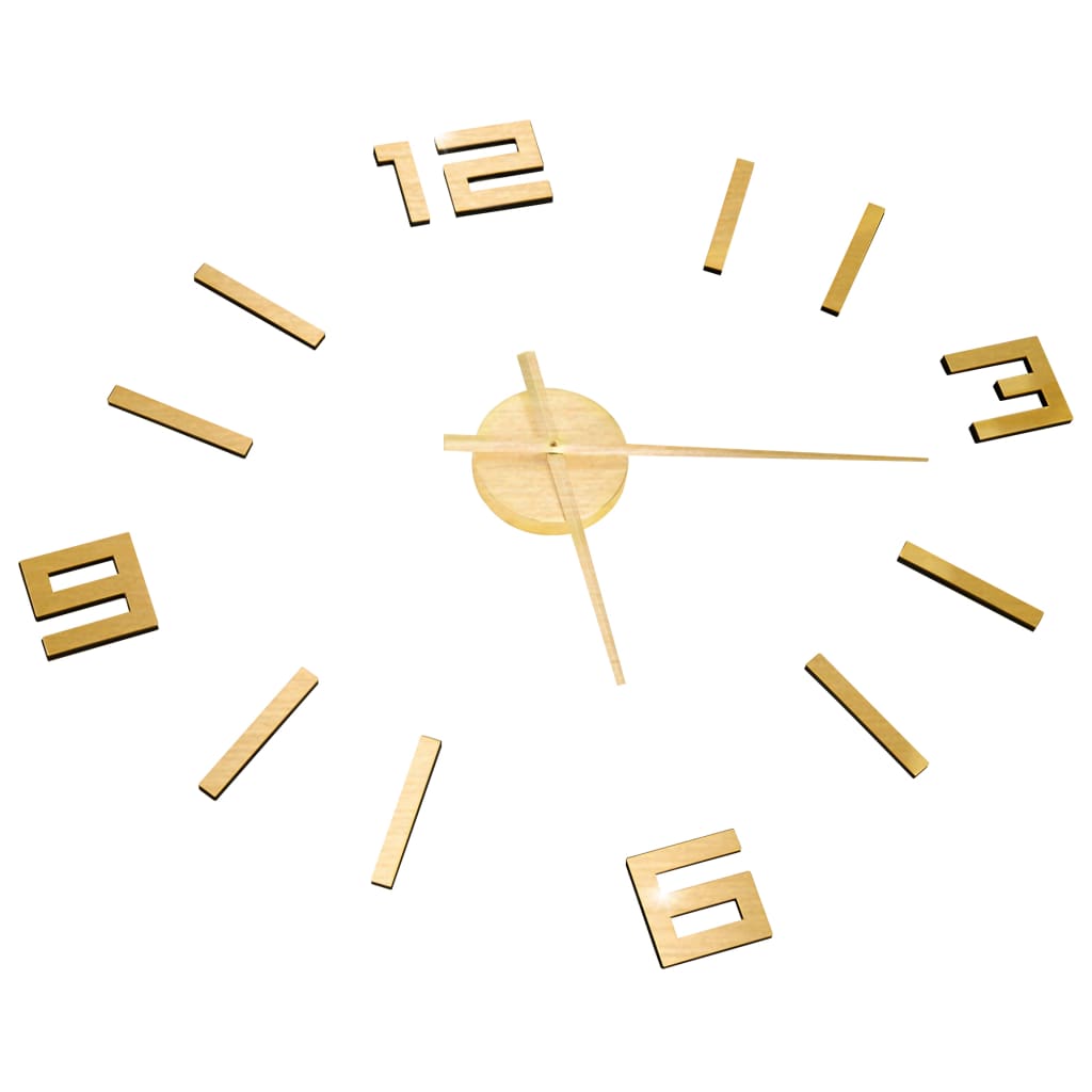 3D Wall Clock | Gold | EVA (ethylene-vinyl acetate) | XXL