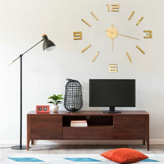 3D Wall Clock | Gold | EVA (ethylene-vinyl acetate) | XXL