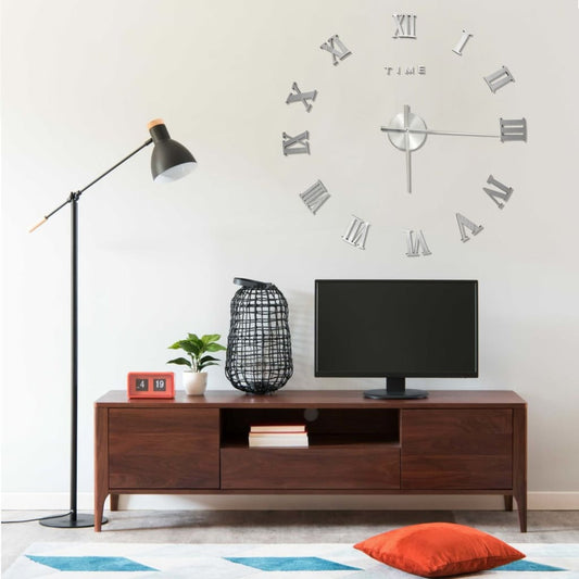 3d Wall Clock | Silver | EVA (ethylene-vinyl acetate) | XXL